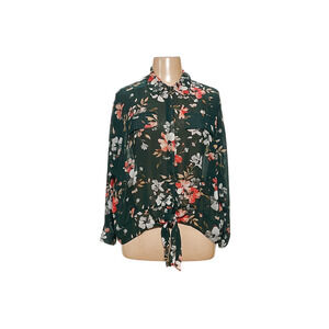 NWT Adrianna Papell Floral Green Blouse